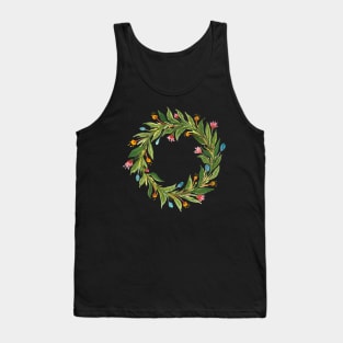 Watercolor Floral Wreath Tank Top